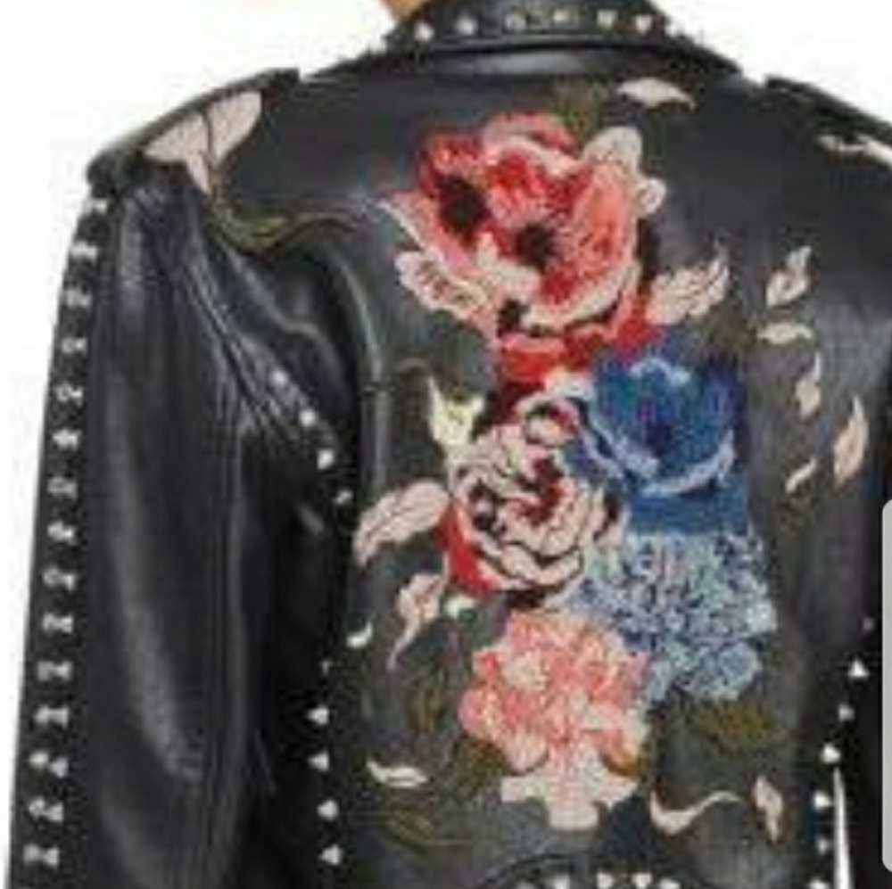 Motocycle Studded Embroidery Jacket - Picture 4 of 4